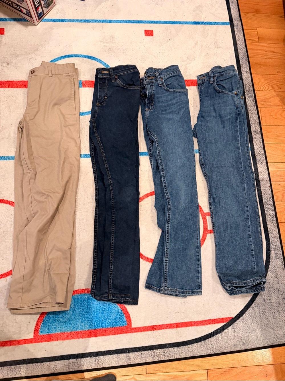 Boys Size 14 Pants Bundle  3 Lee Slim Fit Jeans + 1 Nautica Beige Dress Pants